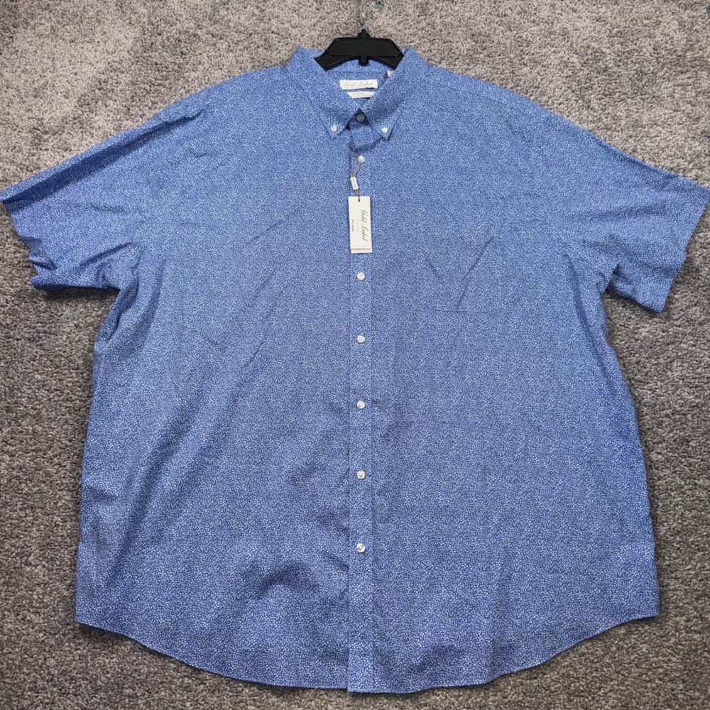 Roundtree & Yorke Gold Label Shirt Mens Stretch Non-Iron Blue 3XB NEW - Picture 2 of 8